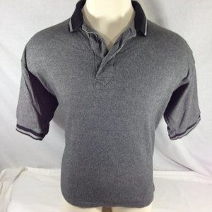 KC Sport Men's Black and Gray Polo Size Large